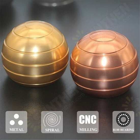 Fidget Toys Metal Gyro Desktop Ball Rotary Gyro Aluminum Alloy Round Metal Decompression Toy