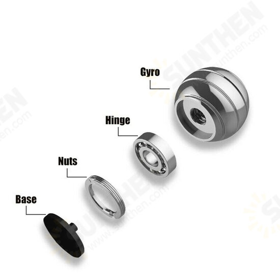 Fidget Toys Metal Gyro Desktop Ball Rotary Gyro Aluminum Alloy Round Metal Decompression Toy