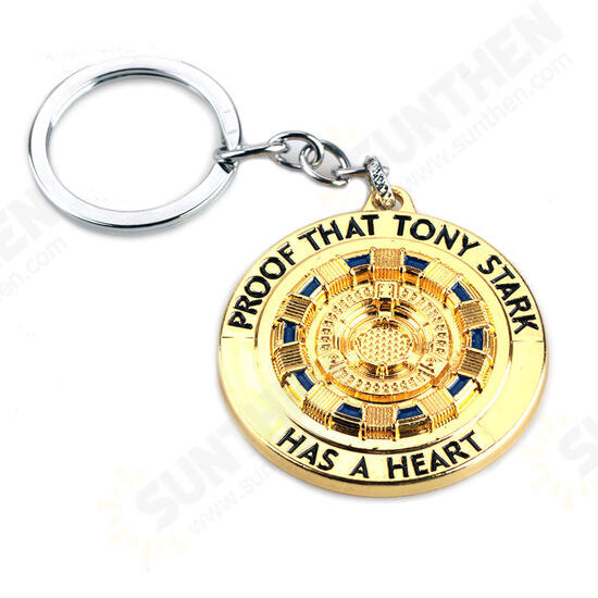 Iron Tony MK1 Reactor Keychain Necklace Energy Block Core Alloy Pendant Movie Peripheral Toys