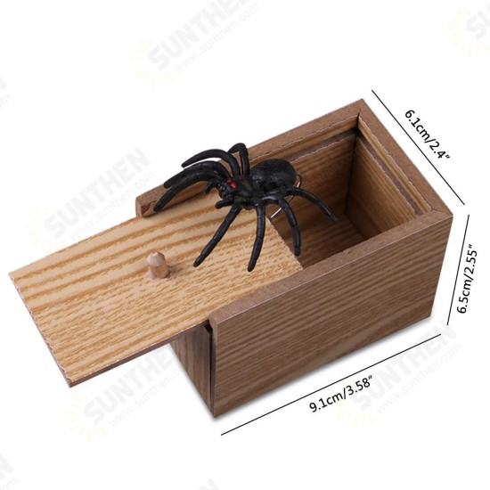 Prank Spider Inset Wooden Scare Box Trick Play Joke Lifelike Surprise April Fools' Day Funny Novelties Toys Gags Practical Gifts