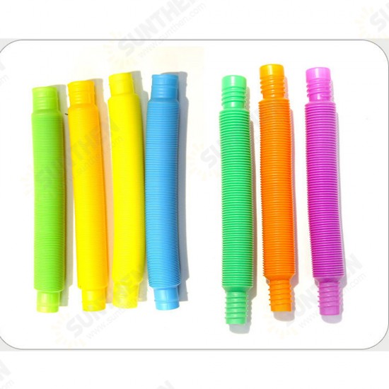 Random Color Decompression Fidget Pops Tube Telescopic Bellows Sensory Fun Stretch Tube Novelties Toy for Children's Gift