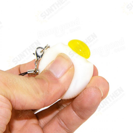 Squeeze Lazy Egg Yolk Stress Reliever Phone Bag Strap Pendent 4cm