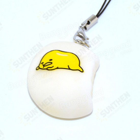 Squeeze Lazy Egg Yolk Stress Reliever Phone Bag Strap Pendent 4cm