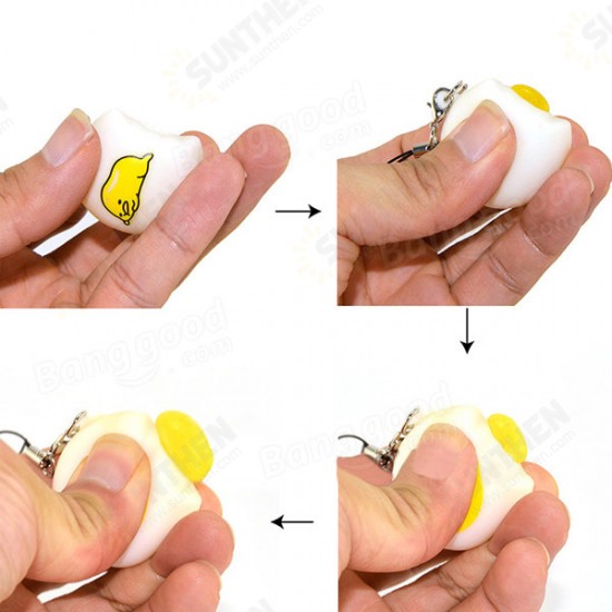 Squeeze Lazy Egg Yolk Stress Reliever Phone Bag Strap Pendent 4cm