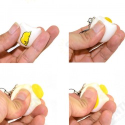 Squeeze Lazy Egg Yolk Stress Reliever Phone Bag Strap Pendent 4cm