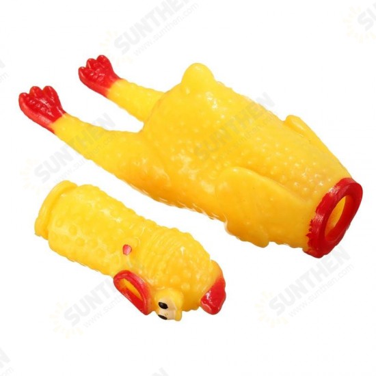 Squeeze Yellow Screaming Rubber Chicken Pet DogToy Squeaker Stress Relievers Gift Squeeze Yellow Screaming Rubber Chicken Pet DogToy Squeaker Stress Relievers Gift