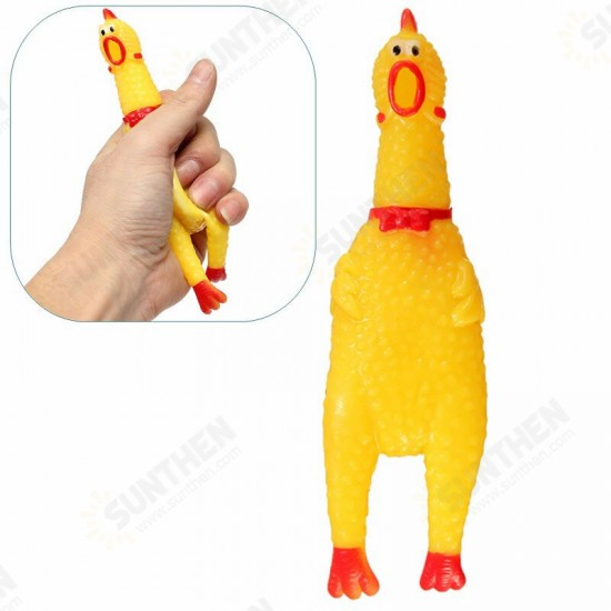 Squeeze Yellow Screaming Rubber Chicken Pet DogToy Squeaker Stress Relievers Gift Squeeze Yellow Screaming Rubber Chicken Pet DogToy Squeaker Stress Relievers Gift