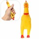 Squeeze Yellow Screaming Rubber Chicken Pet DogToy Squeaker Stress Relievers Gift