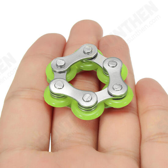 Stainless Steel Colorful Bicycle Chain Shape Rotating Fidget Hand Spinner EDC Reduce Stress Toys