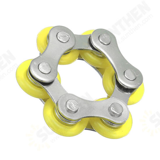 Stainless Steel Colorful Bicycle Chain Shape Rotating Fidget Hand Spinner EDC Reduce Stress Toys