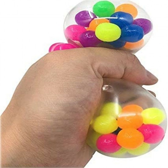 Stress Relief DNA Squeeze Balls Rainbow Stress Ball Clear Silicone Sensory Squeeze Balls for Stress-Relief and Better Focus Toy for Kids and Adults