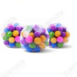 Stress Relief DNA Squeeze Balls Rainbow Stress Ball Clear Silicone Sensory Squeeze Balls for Stress-Relief and Better Focus Toy for Kids and Adults