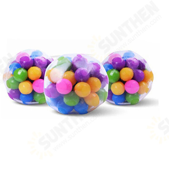 Stress Relief DNA Squeeze Balls Rainbow Stress Ball Clear Silicone Sensory Squeeze Balls for Stress-Relief and Better Focus Toy for Kids and Adults