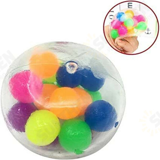 Stress Relief DNA Squeeze Balls Rainbow Stress Ball Clear Silicone Sensory Squeeze Balls for Stress-Relief and Better Focus Toy for Kids and Adults