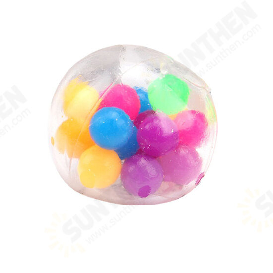 Stress Relief DNA Squeeze Balls Rainbow Stress Ball Clear Silicone Sensory Squeeze Balls for Stress-Relief and Better Focus Toy for Kids and Adults