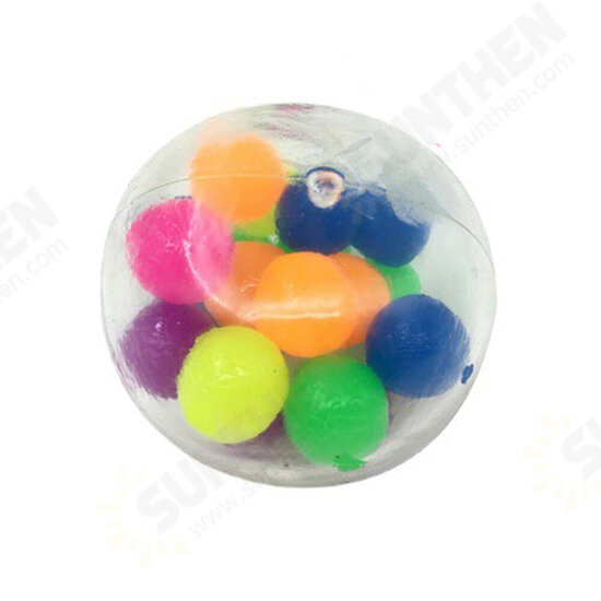 Stress Relief DNA Squeeze Balls Rainbow Stress Ball Clear Silicone Sensory Squeeze Balls for Stress-Relief and Better Focus Toy for Kids and Adults