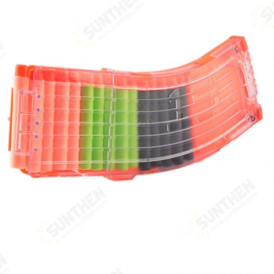 Toy 15Darts Plastic Clip Magazine For Nerf Modify Stryfe Elite Retaliator Blaster Toy Orange Transparen