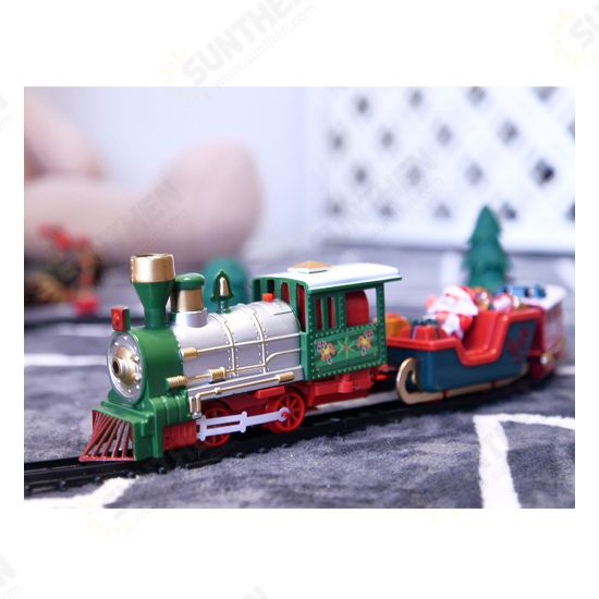 Christmas Train Set Electric Train Toy For Boys Girls Smokes Lights & Sound Railway Kits Steam Locomotive Engine Cargo Cars Tracks Christmas Gifts For Kids