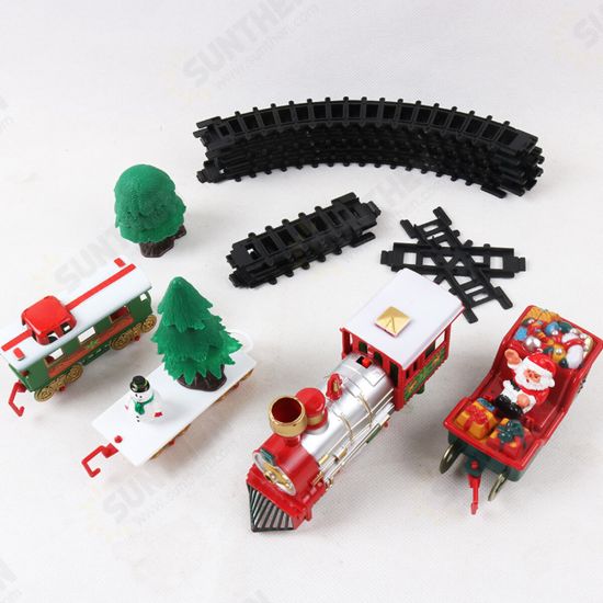 Christmas Train Set Electric Train Toy For Boys Girls Smokes Lights & Sound Railway Kits Steam Locomotive Engine Cargo Cars Tracks Christmas Gifts For Kids