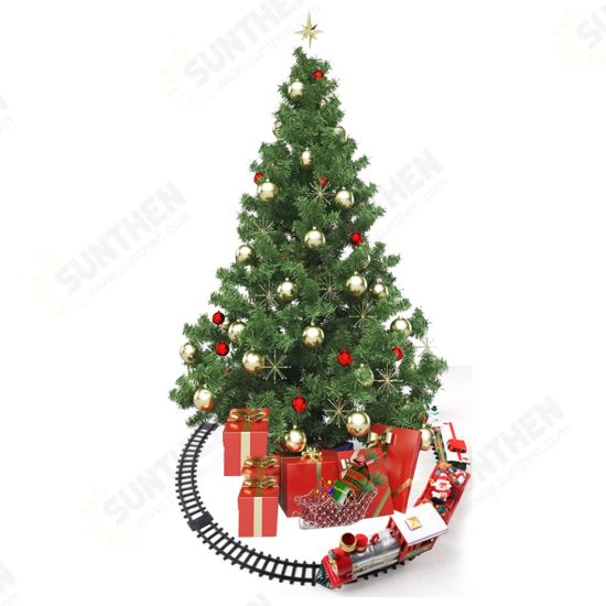 Christmas Train Set Electric Train Toy For Boys Girls Smokes Lights & Sound Railway Kits Steam Locomotive Engine Cargo Cars Tracks Christmas Gifts For Kids