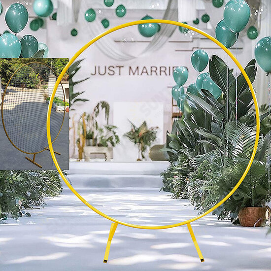 1/1.2/1.5/1.8/2.4M Gold Round Balloon Arch Metal Wedding Arch For Garden Yard Wedding Brithday Party