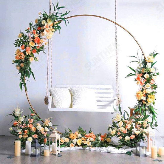 1/1.2/1.5/1.8/2.4M Gold Round Balloon Arch Metal Wedding Arch For Garden Yard Wedding Brithday Party