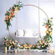 1/1.2/1.5/1.8/2.4M Gold Round Balloon Arch Metal Wedding Arch For Garden Yard Wedding Brithday Party