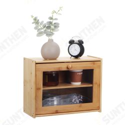 2 Tier Kitchen Wooden Bamboo Bread Bin Storage Crock Canister Large Bread Food Bins Cabinet 2 Tier Kitchen Wooden Bamboo Bread Bin Storage Crock Canister Large Bread Food Bins Cabinet