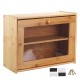 2 Tier Kitchen Wooden Bamboo Bread Bin Storage Crock Canister Large Bread Food Bins Cabinet