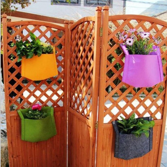 1 Pockets Wall-mounted Felt Planter Bags Indoor Outdoor Plant Grow Bag