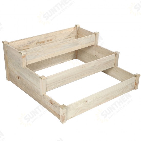 1/3 Tier Raised Garden Bed Outdoor Planter Box Wooden