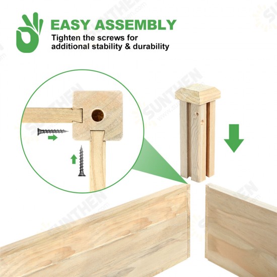 1/3 Tier Raised Garden Bed Outdoor Planter Box Wooden