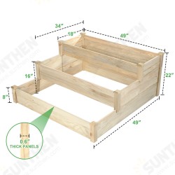 1/3 Tier Raised Garden Bed Outdoor Planter Box Wooden 1/3 Tier Raised Garden Bed Outdoor Planter Box Wooden