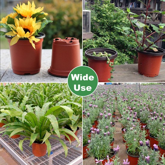 130PCS Plastic Plant Flower Pots 4inch Succulent Nursery Drainage Holes Pot