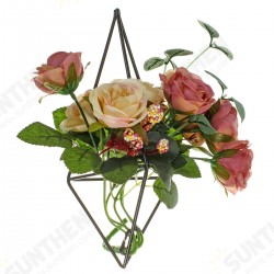 2 PCS Wall-Mounted Wrought Iron Geometric Air Flower Plant Stand Golden Decor 2 PCS Wall-Mounted Wrought Iron Geometric Air Flower Plant Stand Golden Decor