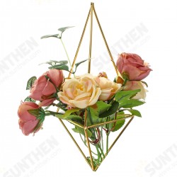 2 PCS Wall-Mounted Wrought Iron Geometric Air Flower Plant Stand Golden Decor 2 PCS Wall-Mounted Wrought Iron Geometric Air Flower Plant Stand Golden Decor