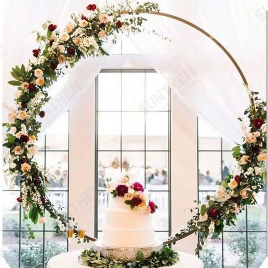 2M Wedding Stand Flower Rack Arch Round Iron Party Door Garden Metal Prop Decor