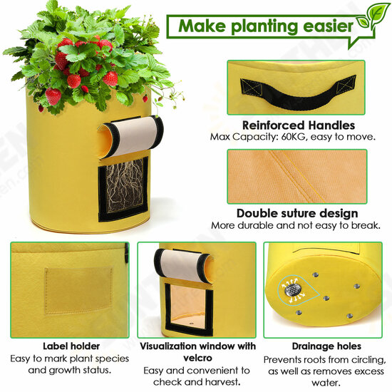 2PCS DIY Garden Potato Grow Planter Planting Vegetable Container Bag Pot