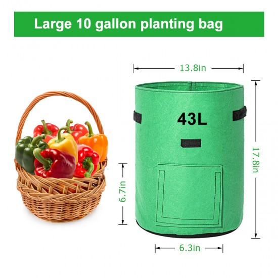 2pcs Grow Bags Tvird Planter Pot Fruit Flower Vegetable Tomato Potato Reusable Bag