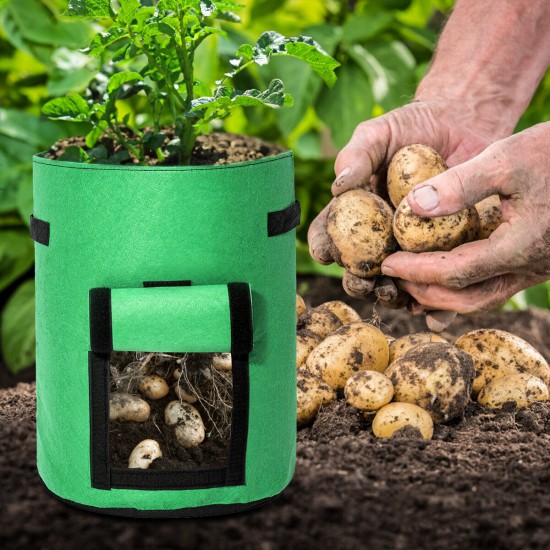 2pcs Grow Bags Tvird Planter Pot Fruit Flower Vegetable Tomato Potato Reusable Bag