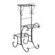 3 Layers Metal Flower Shelf Home Floor-standing Indoor Space Living Room Green Bar Flower Pot Rack