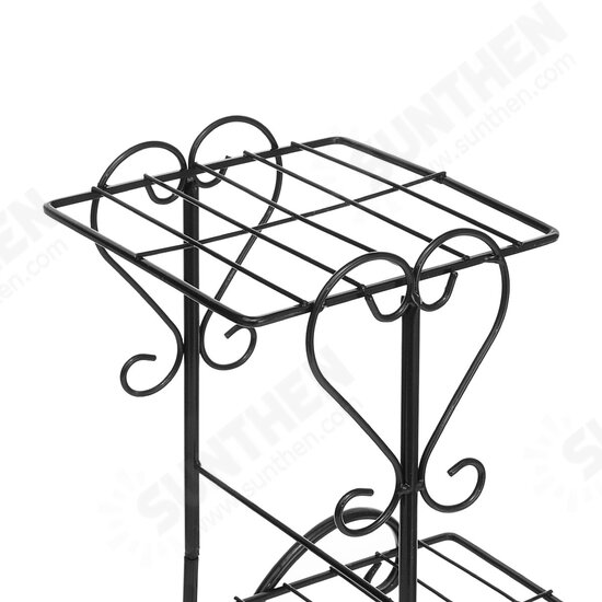 3 Layers Metal Flower Shelf Home Floor-standing Indoor Space Living Room Green Bar Flower Pot Rack