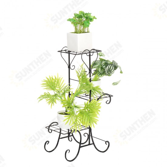 3 Layers Metal Flower Shelf Home Floor-standing Indoor Space Living Room Green Bar Flower Pot Rack