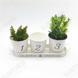 3pcs/Set Iron Bucket Flower Pot Tray Small Pots Herbs Planter Garden Window Pots 3pcs/Set Iron Bucket Flower Pot Tray Small Pots Herbs Planter Garden Window Pots