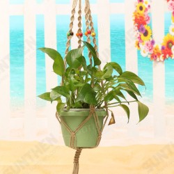 42 Inch Colour Bead Flower Pot Plant Hanger Macrame Jute Rope Garden Decorative Cord with Hook 42 Inch Colour Bead Flower Pot Plant Hanger Macrame Jute Rope Garden Decorative Cord with Hook