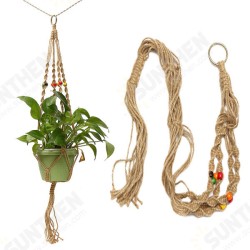 42 Inch Colour Bead Flower Pot Plant Hanger Macrame Jute Rope Garden Decorative Cord with Hook 42 Inch Colour Bead Flower Pot Plant Hanger Macrame Jute Rope Garden Decorative Cord with Hook