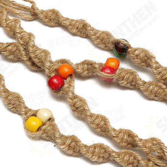 42 Inch Colour Bead Flower Pot Plant Hanger Macrame Jute Rope Garden Decorative Cord with Hook