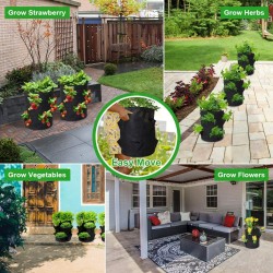 4/6pcs Strawberry Grow Bags Growing Pot 8 Side Grow Pockets Large 10 Gallon 4/6pcs Strawberry Grow Bags Growing Pot 8 Side Grow Pockets Large 10 Gallon