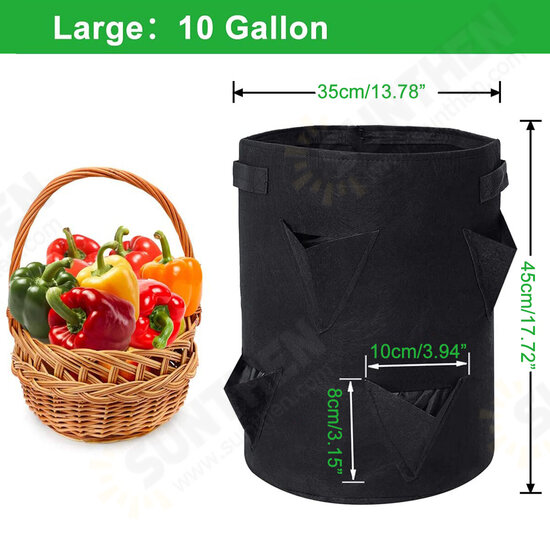 4/6pcs Strawberry Grow Bags Growing Pot 8 Side Grow Pockets Large 10 Gallon