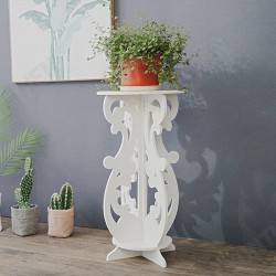 Antique Side Table Beside Small White Round Tea Coffee Lamp Flower Pot Stand Antique Side Table Beside Small White Round Tea Coffee Lamp Flower Pot Stand